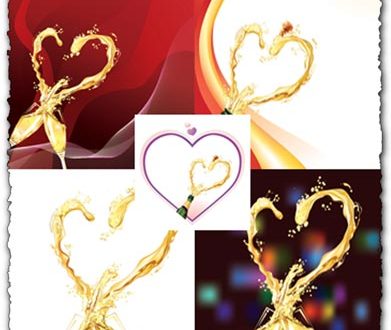 Champagne heart vector design