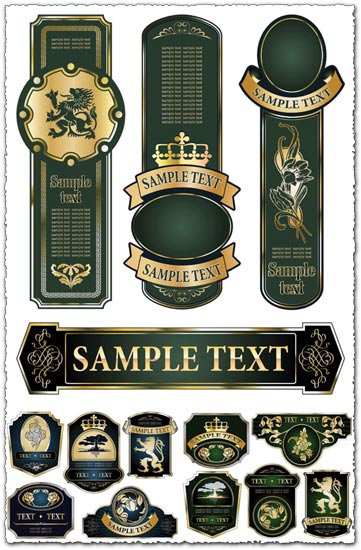 Champagne vector labels design