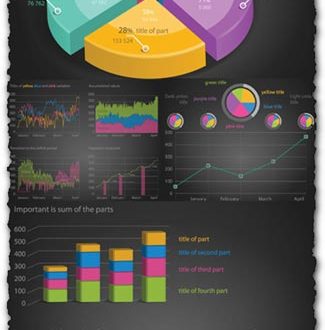 Charts and graphs vectors