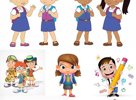 Children cartoon characters education vectors