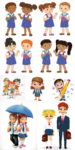 Children cartoon characters education vectors