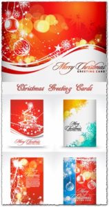 Christmas greetings vector card models