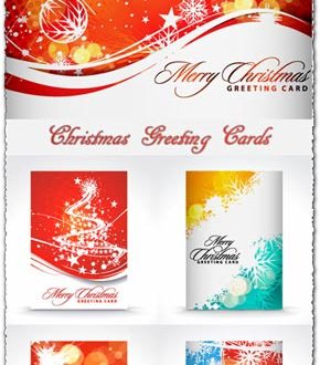 Christmas greetings vector card models