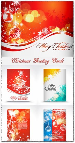 Christmas greetings vector card models