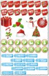 Png Christmas ornaments and round buttons