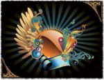 Floral circle banner vector design
