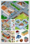 City buildings and houses vectors