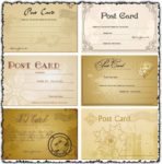 Classic postcards vectors