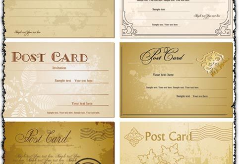 Classic postcards vectors