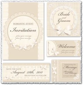 Classic wedding invitation vectors