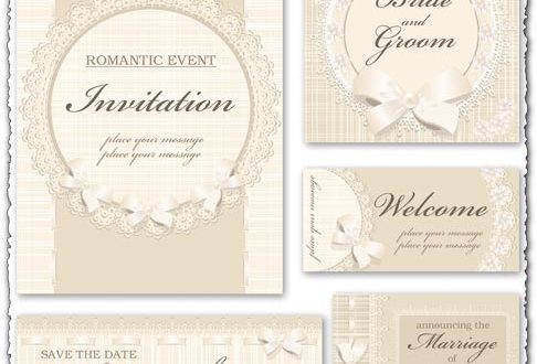 Classic wedding invitation vectors