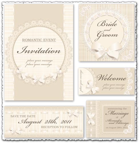 Classic wedding invitation vectors