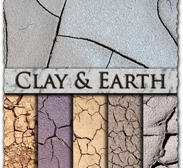 Cracked textures on clay and soil