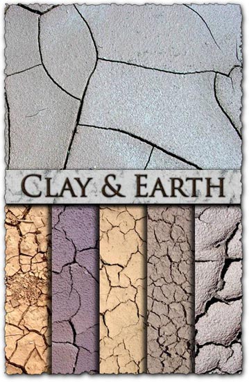 Cracked textures on clay and soil