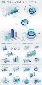 Clean corporate infographic vector bundle