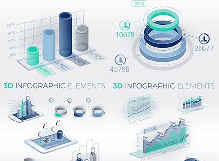 Clean corporate infographic vector bundle