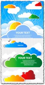 Cloud speech bubble vectors