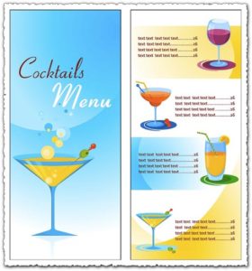 Cocktail menu vectors