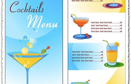 Cocktail menu vectors