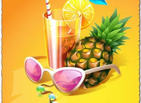 Tropical cocktail vector