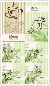 Coffee and tea menu card vectors