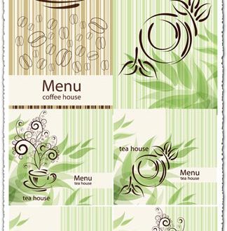 Coffee and tea menu card vectors