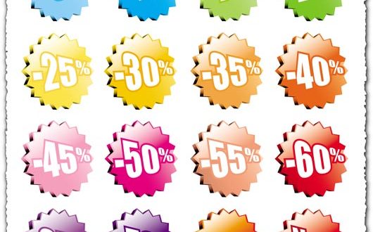 Colored 3D sale labels
