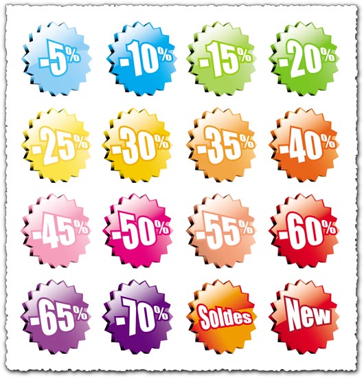 Colored 3D sale labels