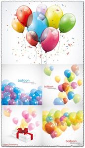 Colored balloons for events vector illustrations