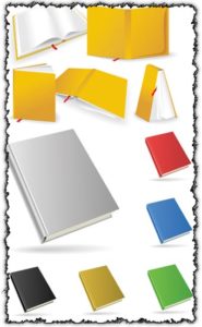 Colored books design vectors
