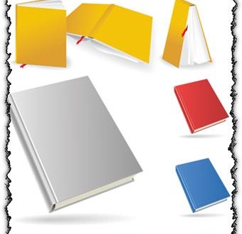 Colored books design vectors