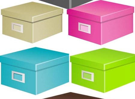Vector boxes in different shapes and colors