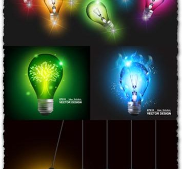Colored bulbs vector templates