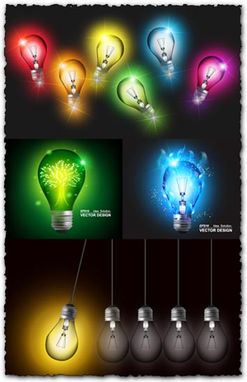 Colored bulbs vector templates