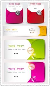 Colored fashion banners vector