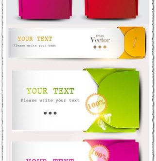 Colored fashion banners vector