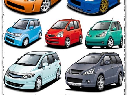 Colored modern cars vector templates