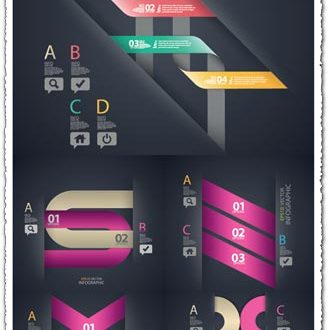 Colored option labels infographics vector