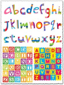 Colored school alphabet vectors