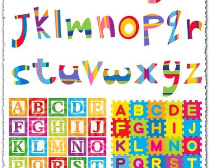 Colored school alphabet vectors