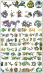 Colored tattoo dragons vectors