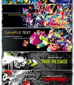 Colored vector banners