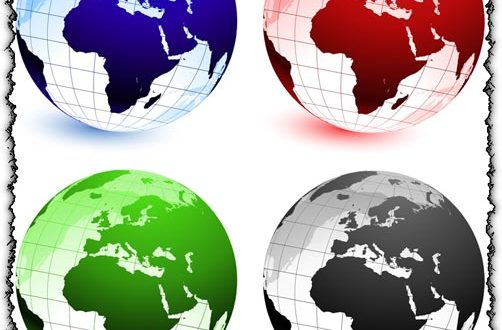 Colorful globes in vector format