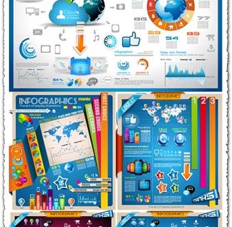 Colorful infographic vector labels and tags