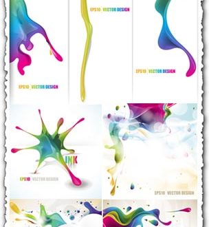 Colorful ink vector posters