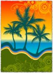 Palm tree vector outline illustration