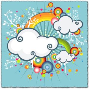 Colorful cloud illustration vector