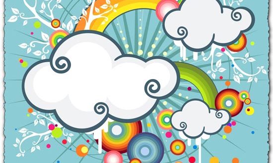 Colorful cloud illustration vector