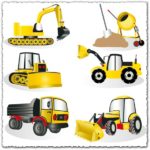 Construction heavy machines vector