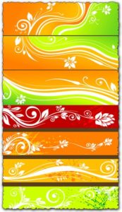 Vector banners with floral designs